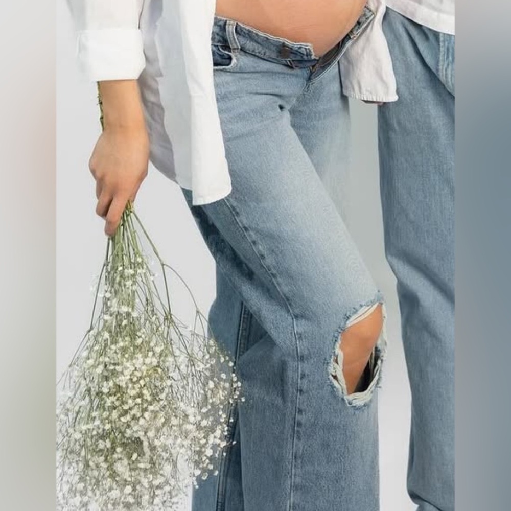 Levi's Relaxed Straight-Leg Distressed Blue Jeans size 28x32